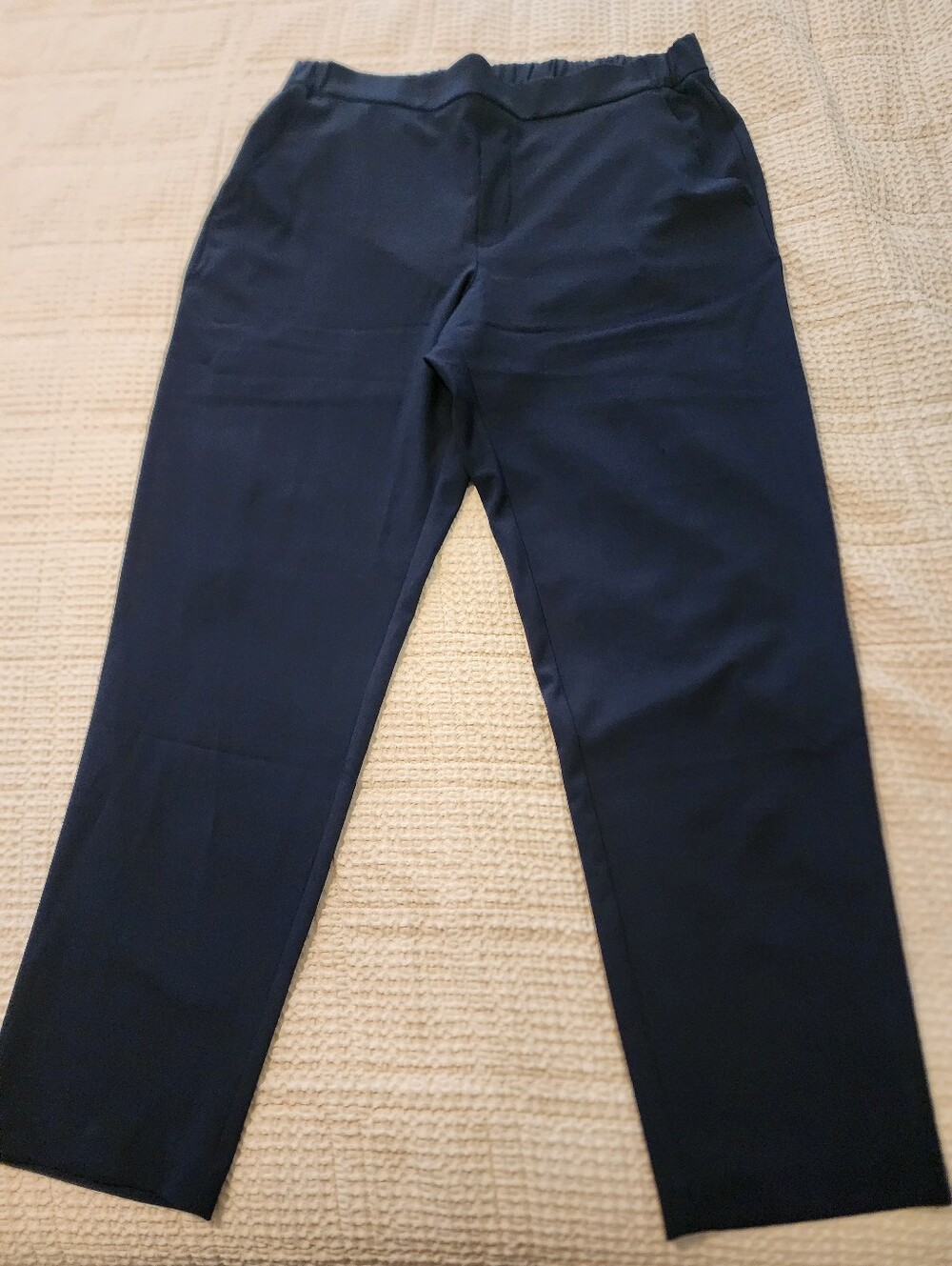 Gap Women's Navy Pull-on Dress Pants Elastic Back Waist XL TALL 31' Inseam